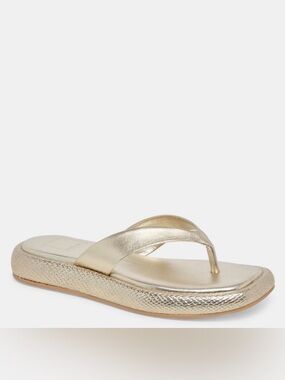 Dolce Vita Metallic Gold Platform Flip Sandals